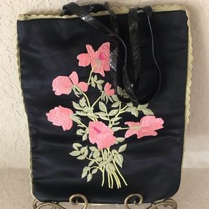 DKNY Embroidered Flower Tote Bag